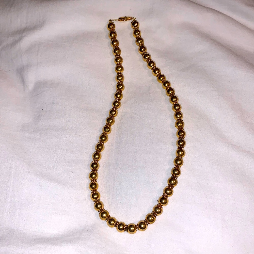 Gold looking bead necklace